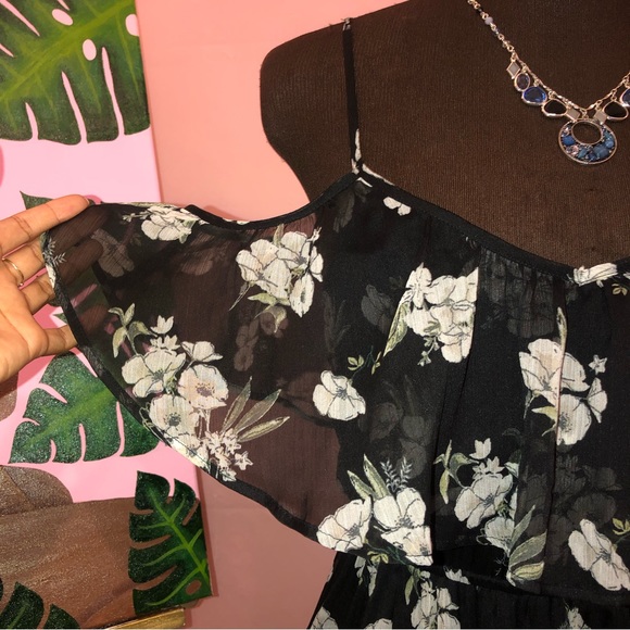 Abercrombie & Fitch Black Floral Dress - Picture 6 of 8